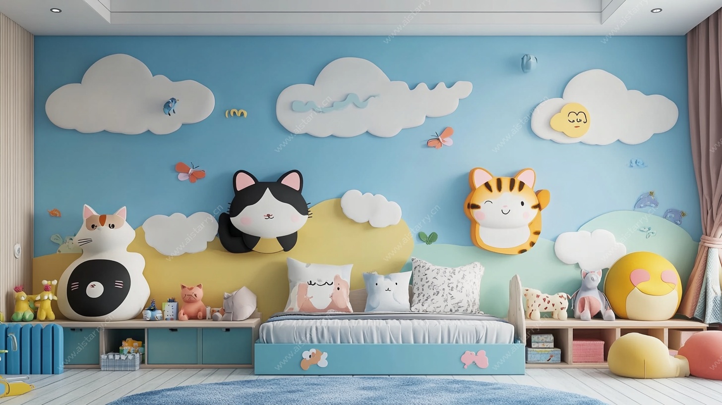 卡通风格儿童房装饰图