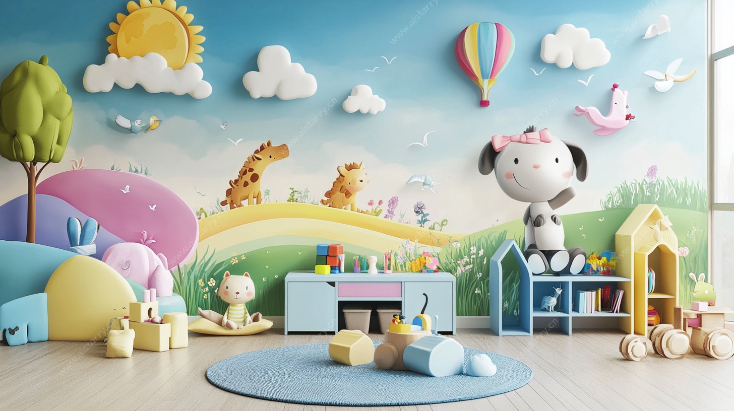 儿童房童趣卡通装饰场景