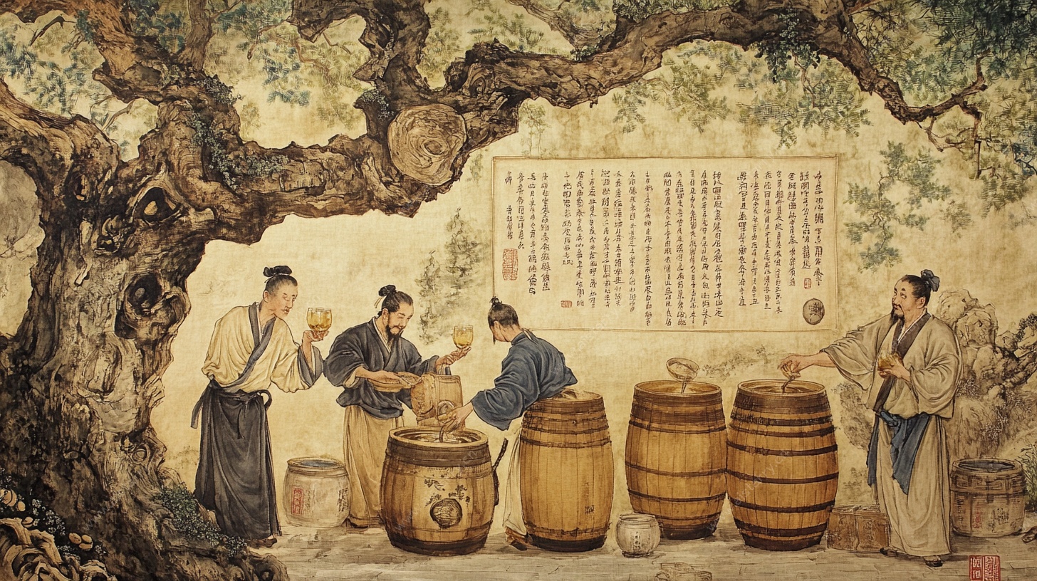 古代酿酒场景图