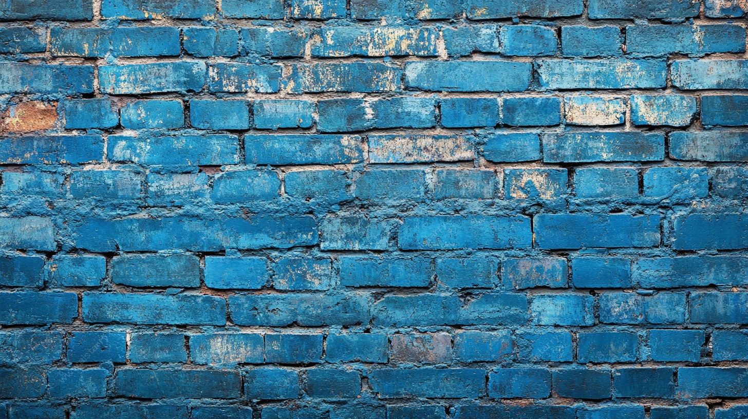 蓝色复古砖墙纹理背景