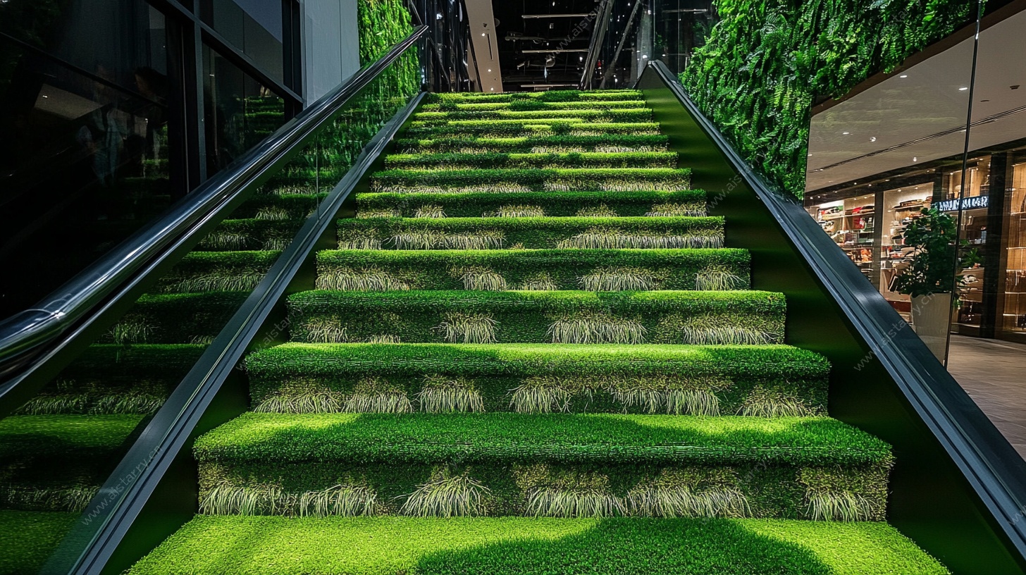 绿意盎然的室内阶梯景观