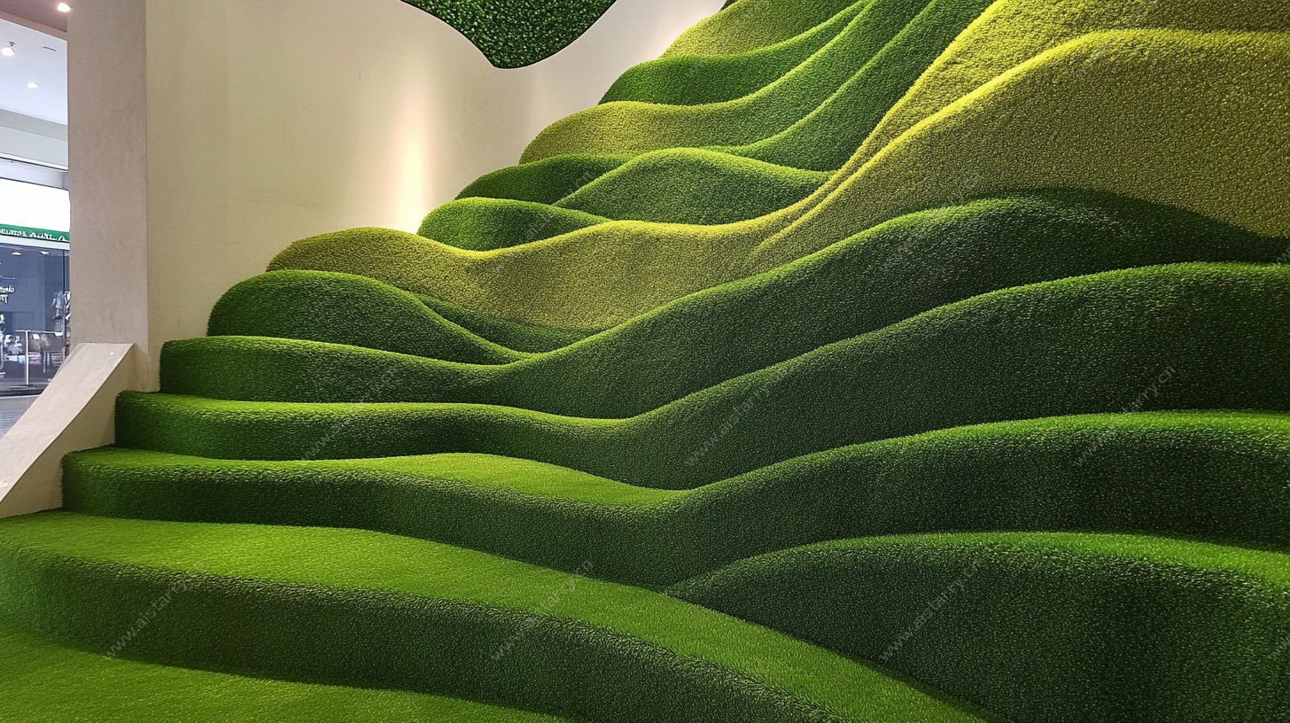 绿色波浪形创意楼梯设计
