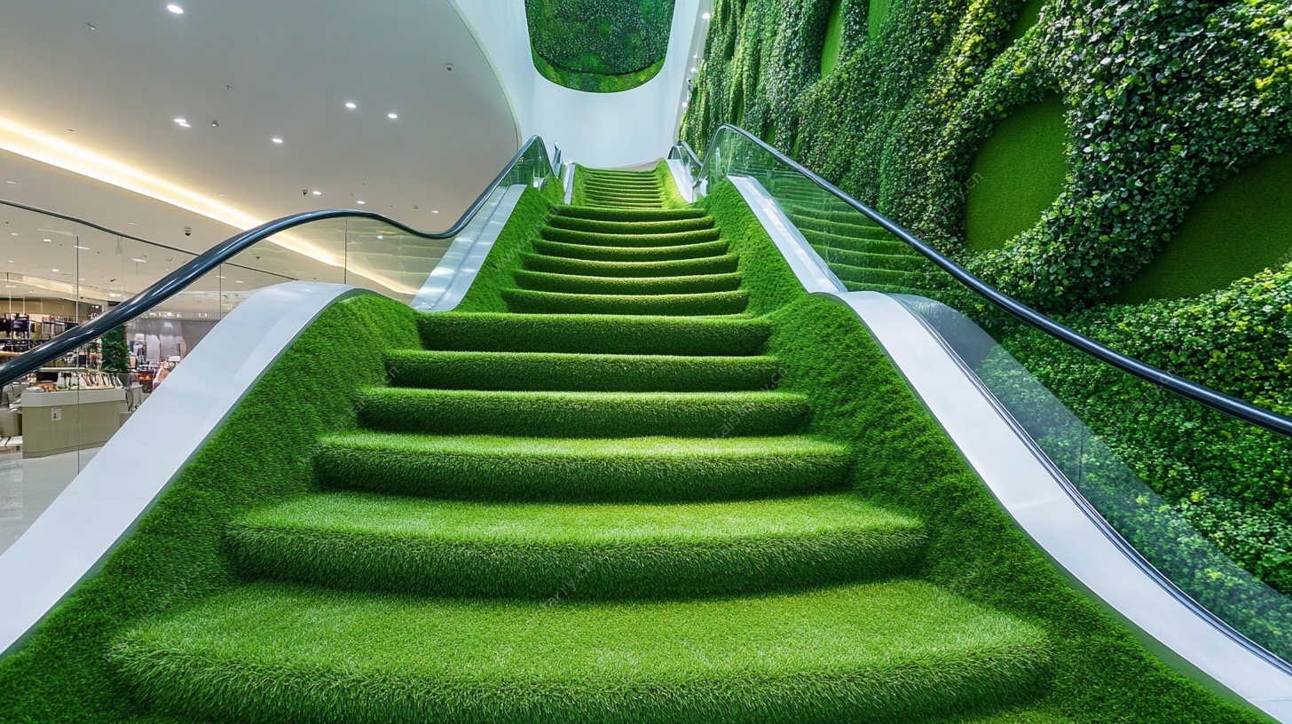 绿意盎然的室内阶梯景观
