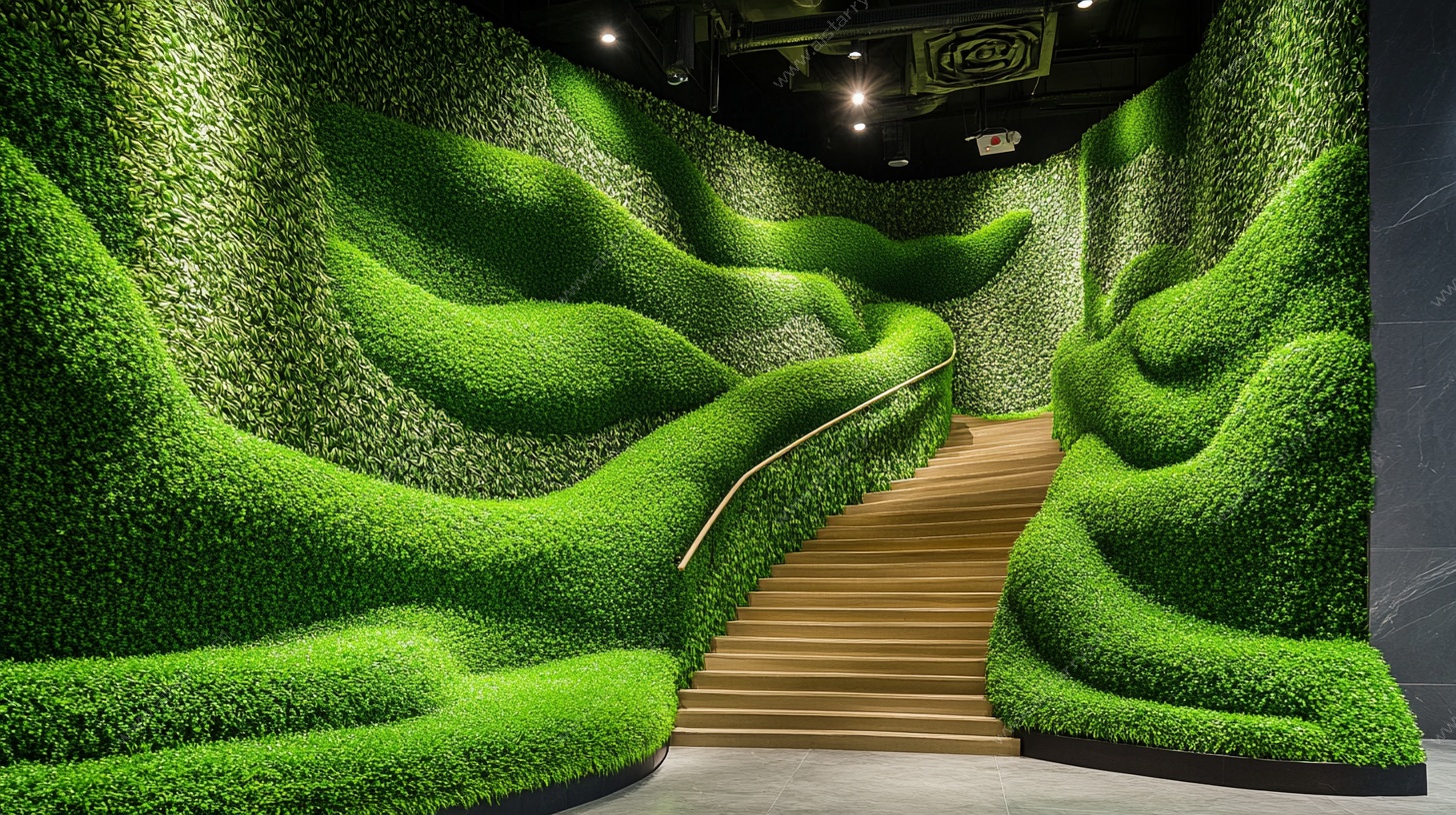 绿植环绕的创意楼梯空间