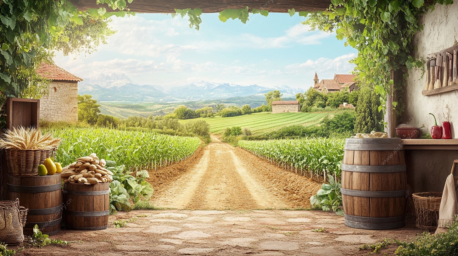 田园风光农家小院景象