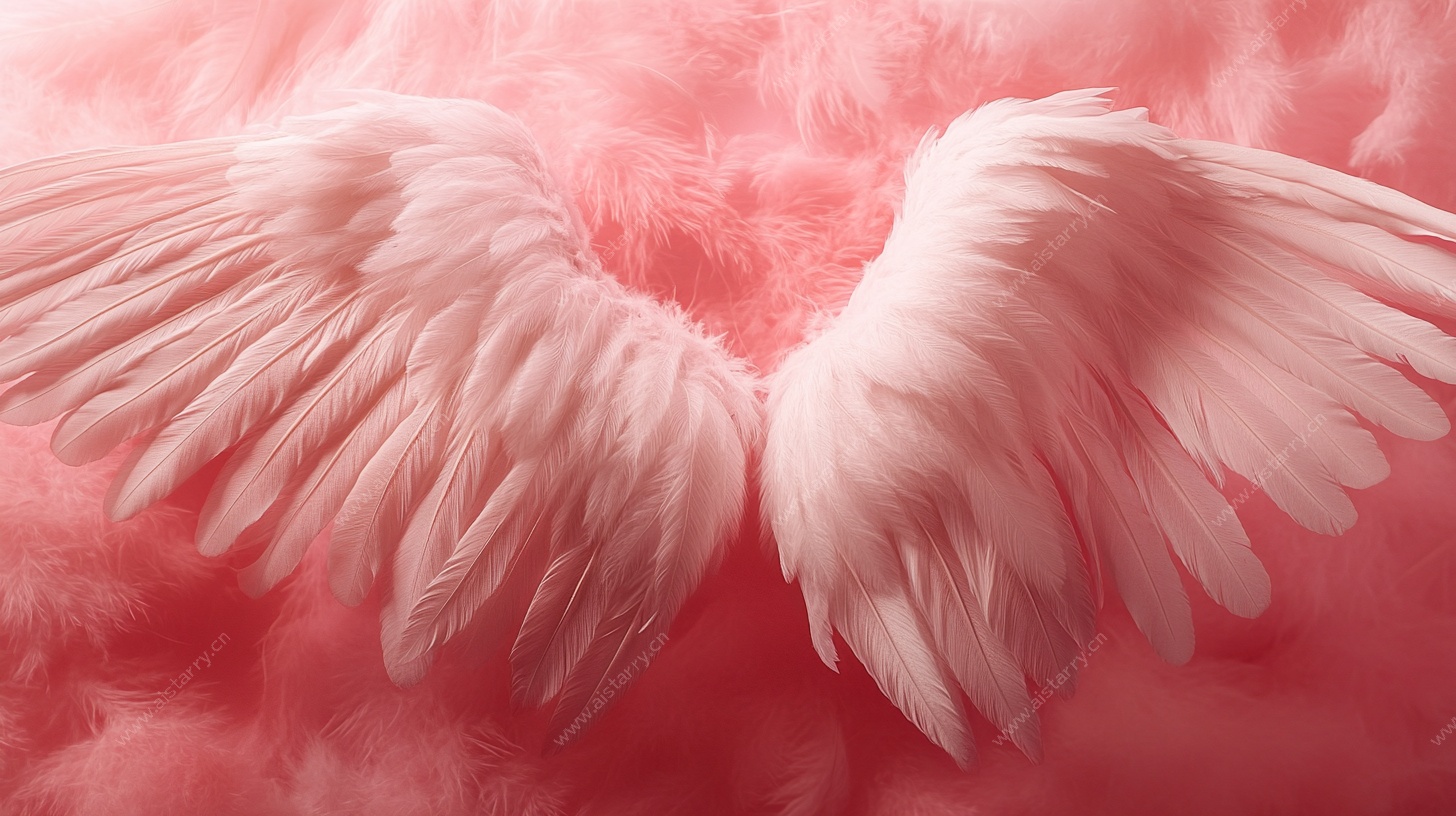 粉色梦幻天使羽毛翅膀