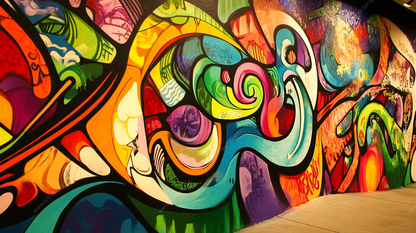 炫彩街头涂鸦艺术墙
