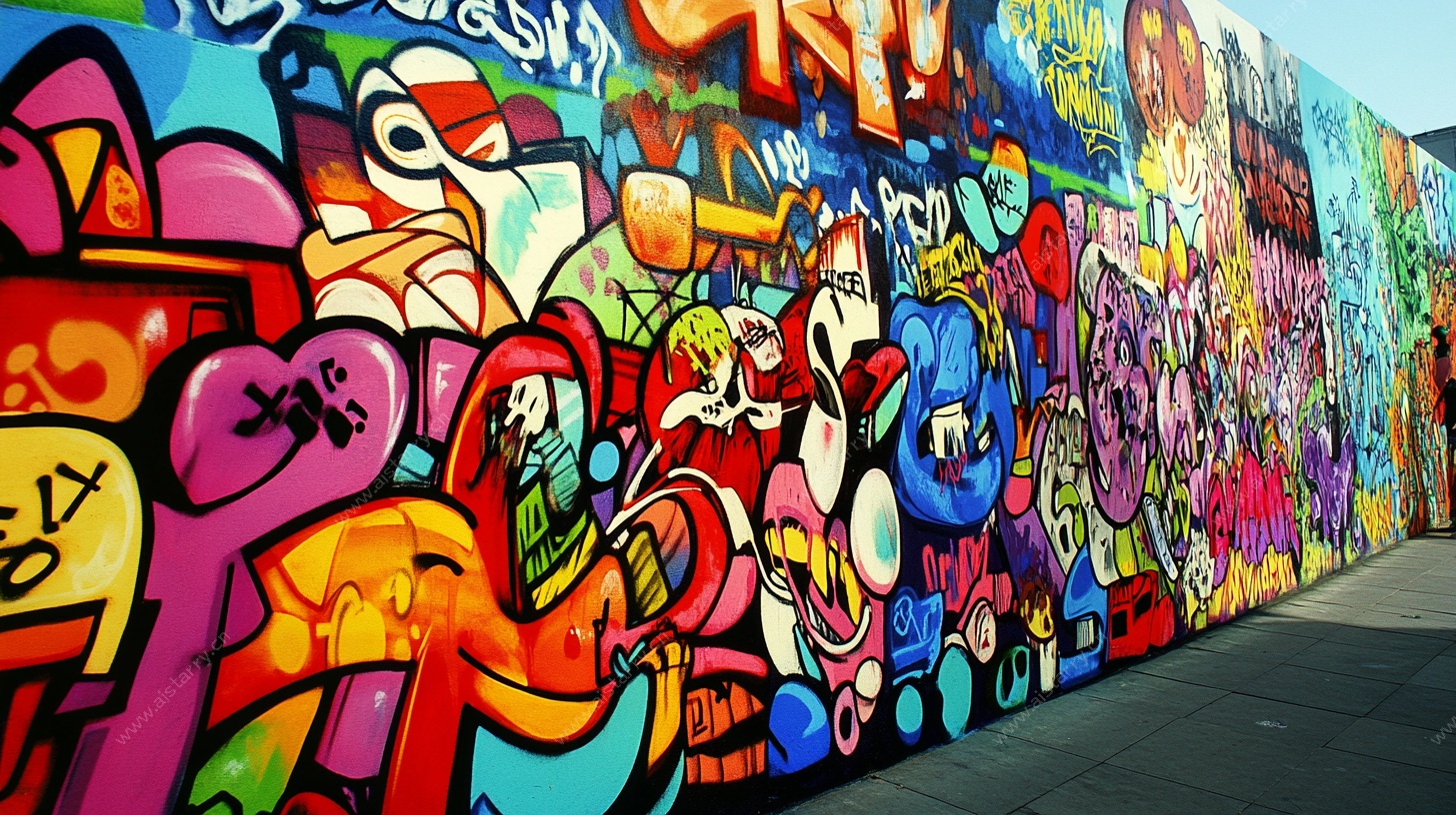 街头绚丽涂鸦艺术墙