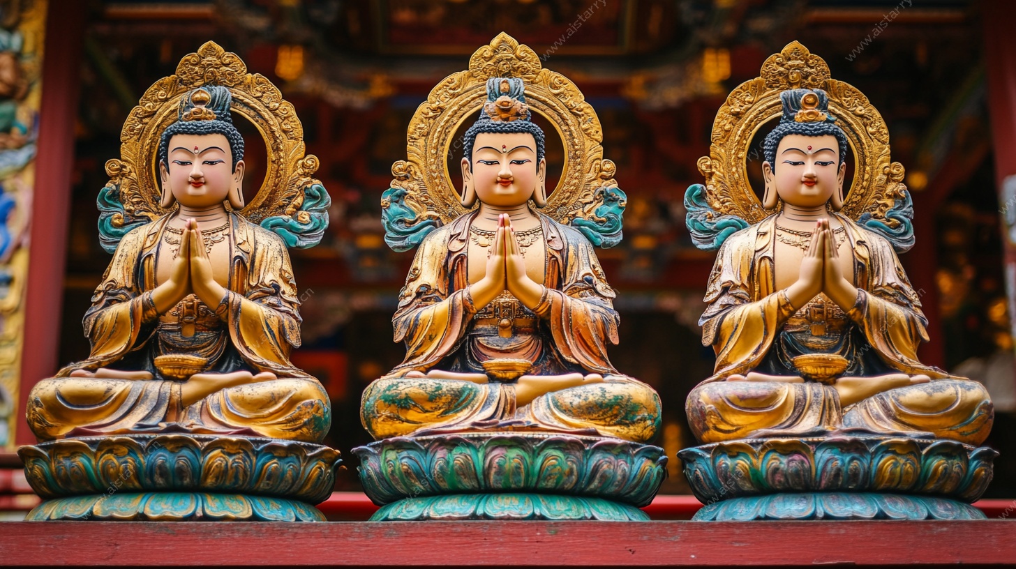 三尊精美佛像