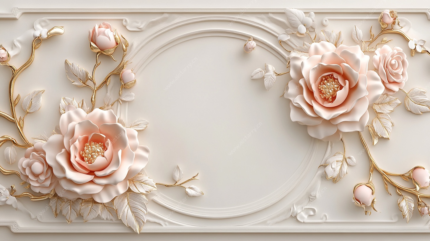 欧式浮雕花卉墙面装饰