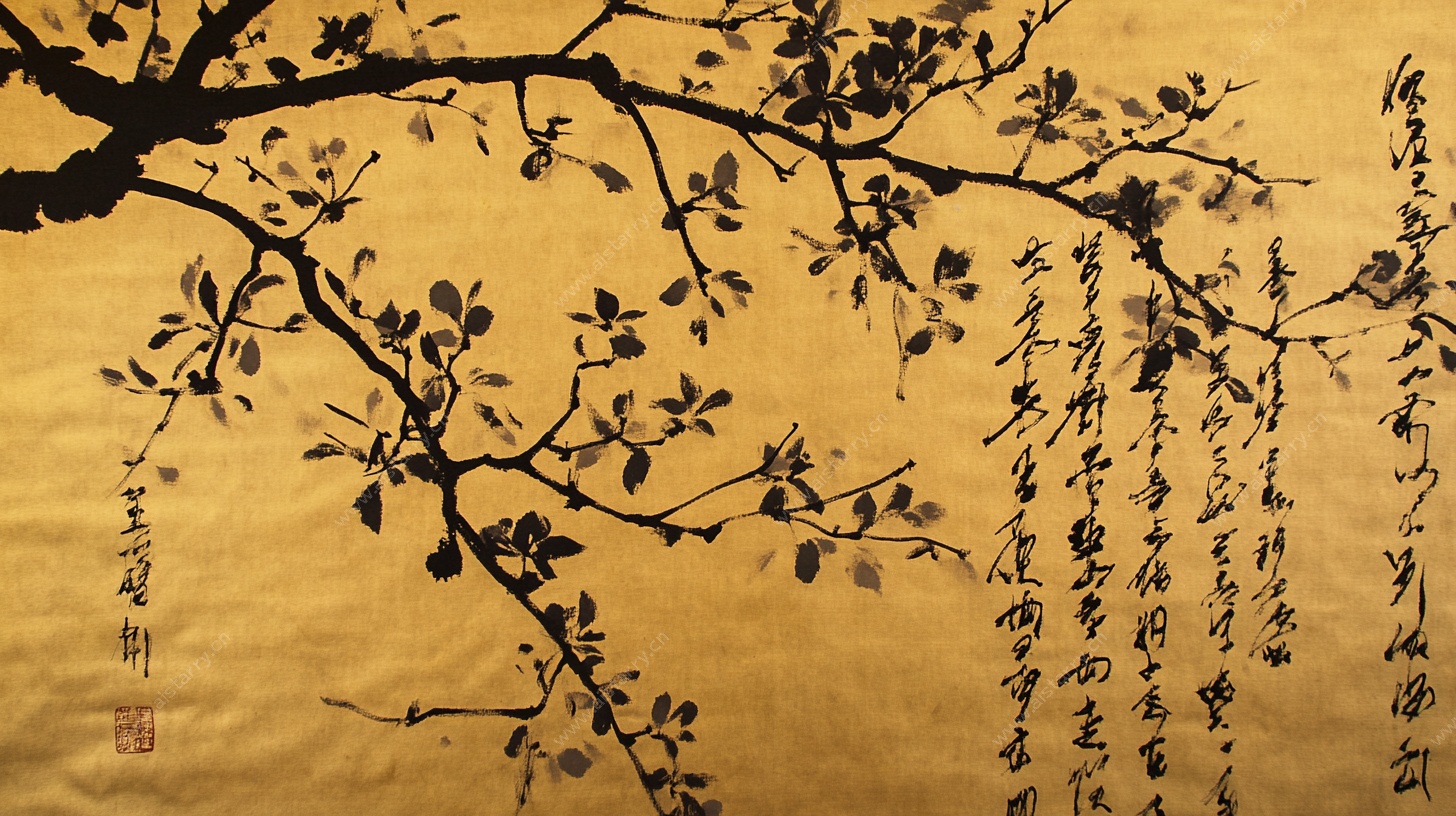 中式墨梅图 古典雅致韵味