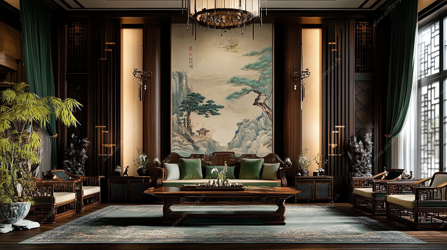 中式典雅客厅室内设计图