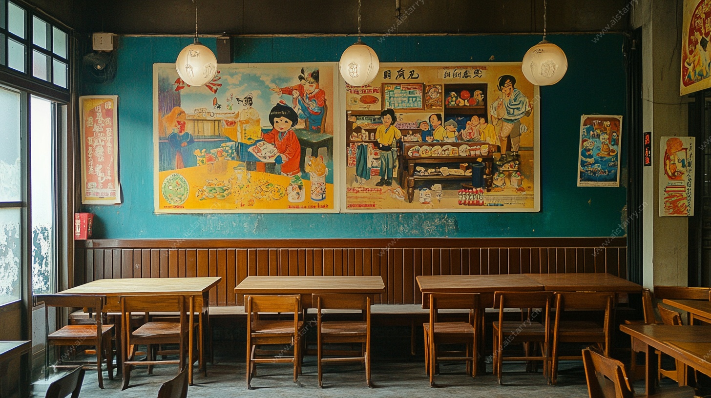 复古风餐厅室内场景