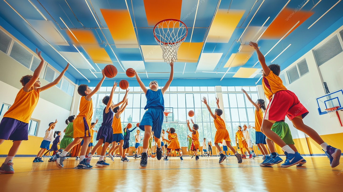 室内篮球教学场景