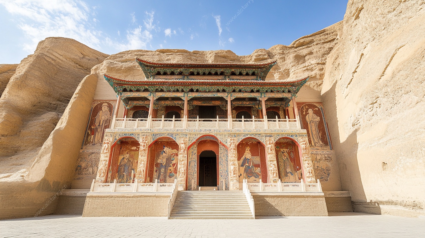 敦煌莫高窟精美建筑外观