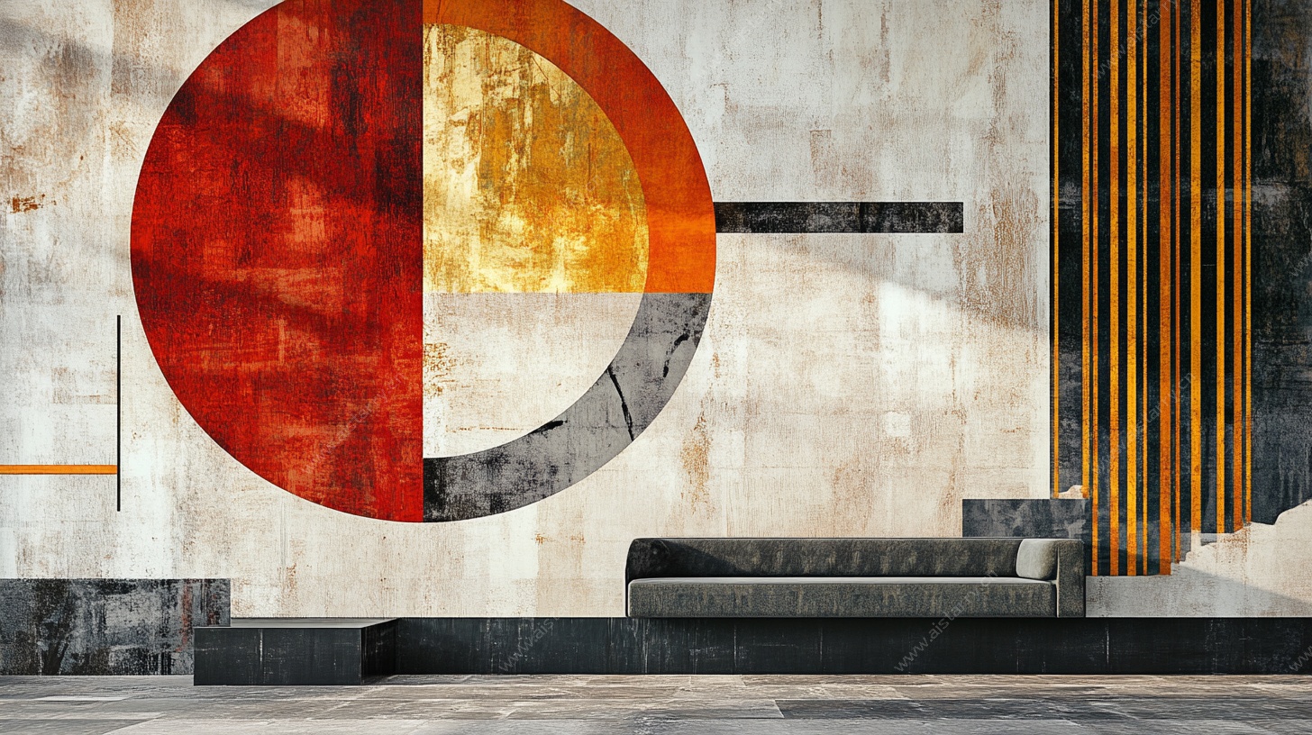 现代几何风墙面艺术空间