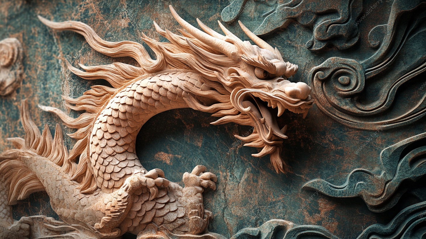 中式龙浮雕图案
