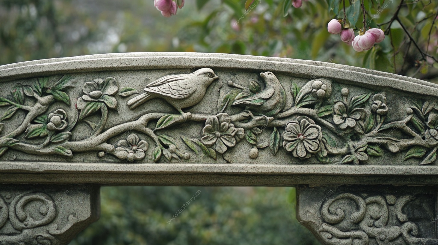 石雕花鸟装饰构件
