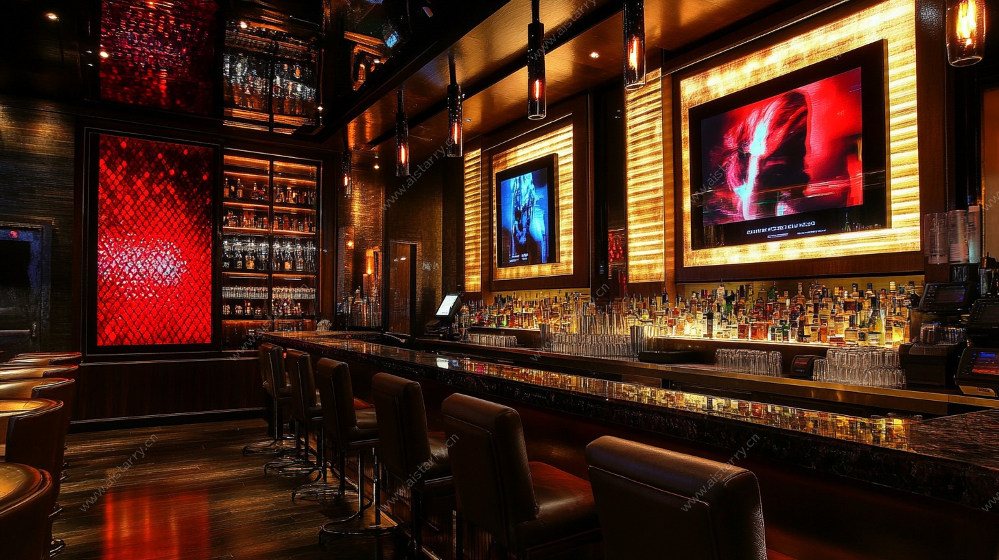时尚炫酷的酒吧内部场景