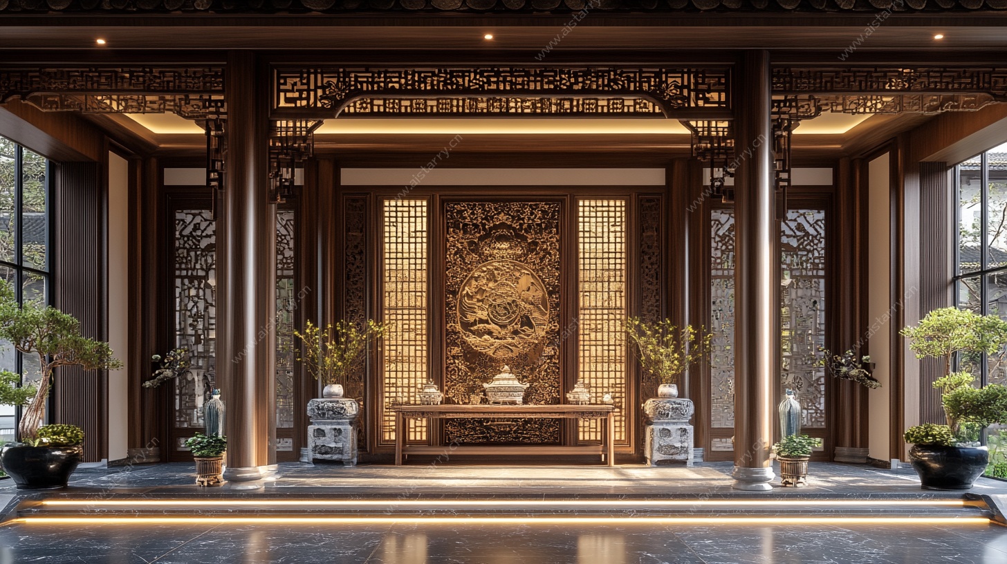 中式豪华大厅内景