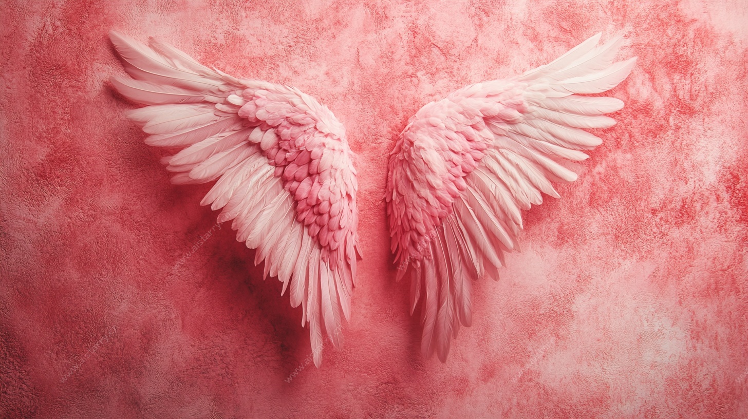 粉色梦幻天使翅膀图案
