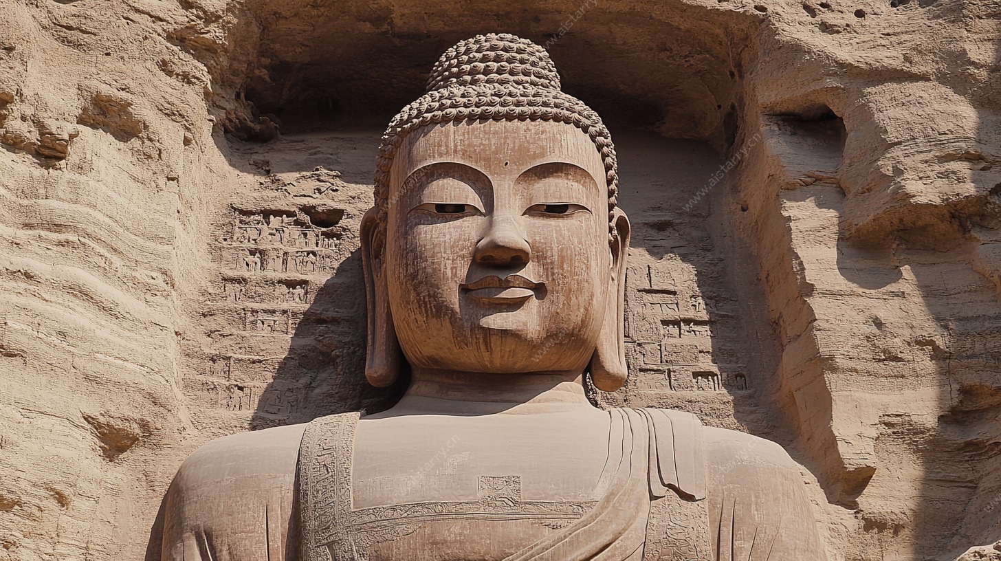 云冈石窟大佛特写