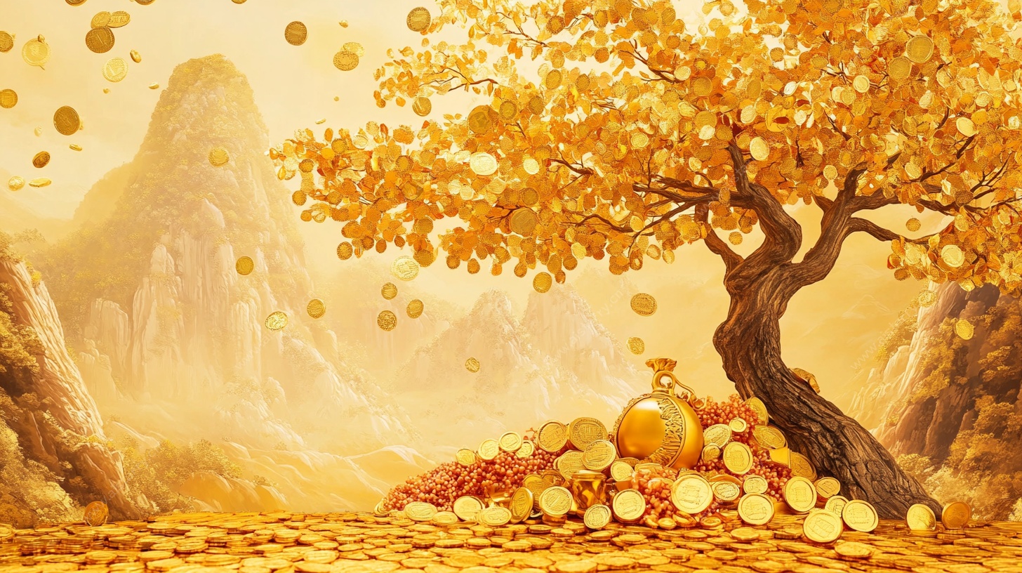 金秋财富树 满地金银景