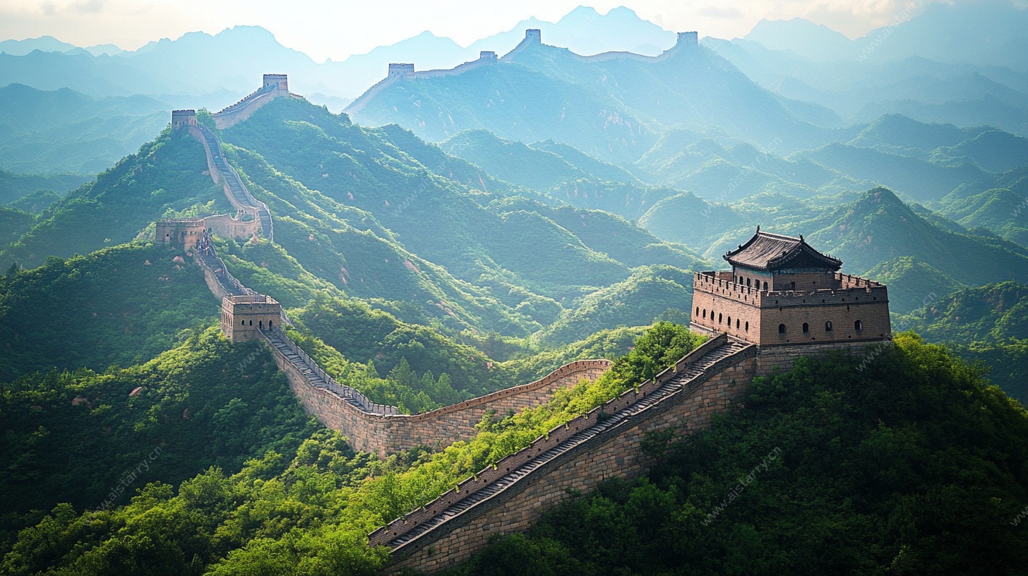 壮丽长城山峦间