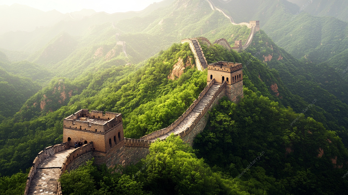 晨曦中的壮美万里长城