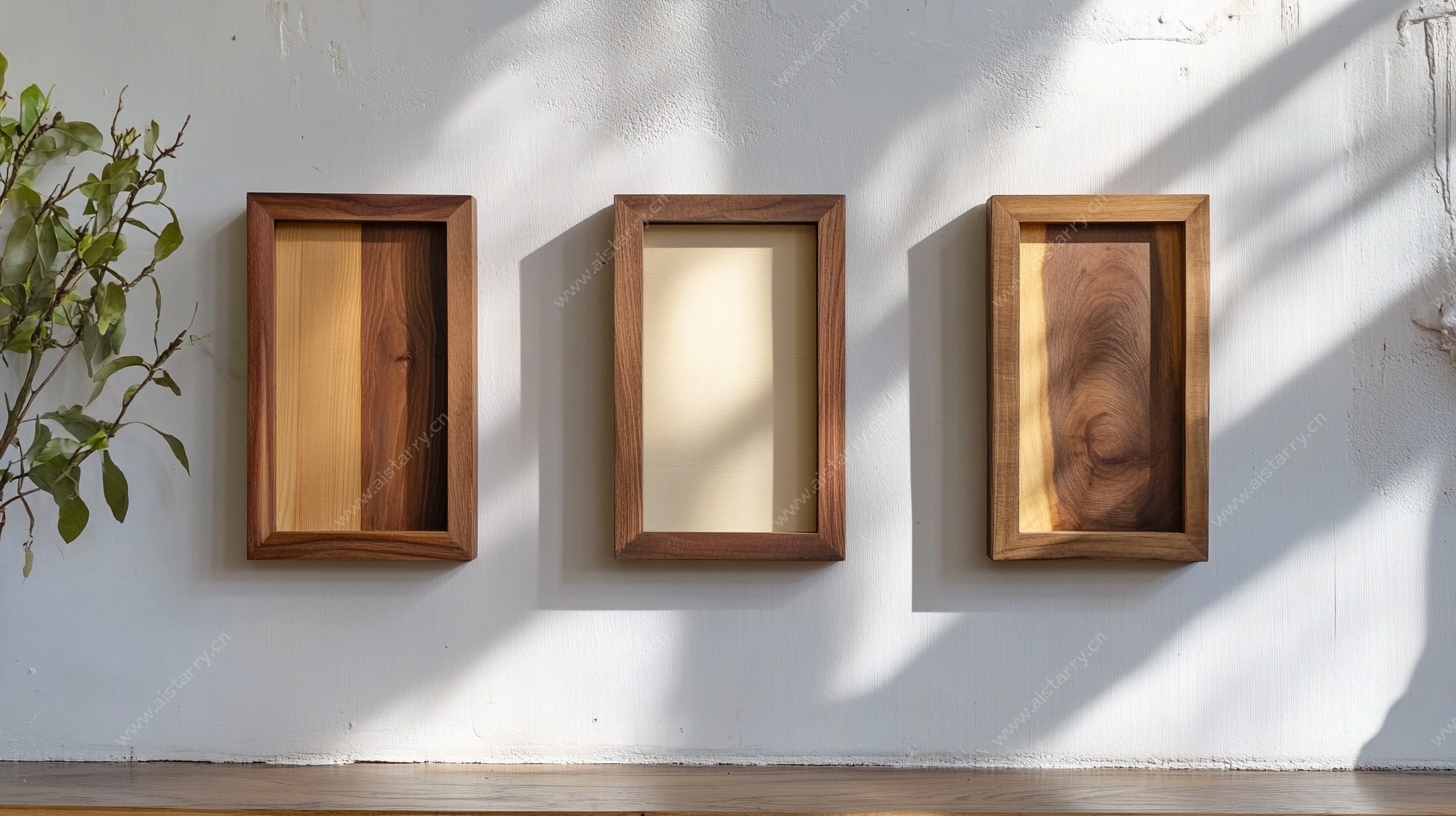 墙上木质相框装饰