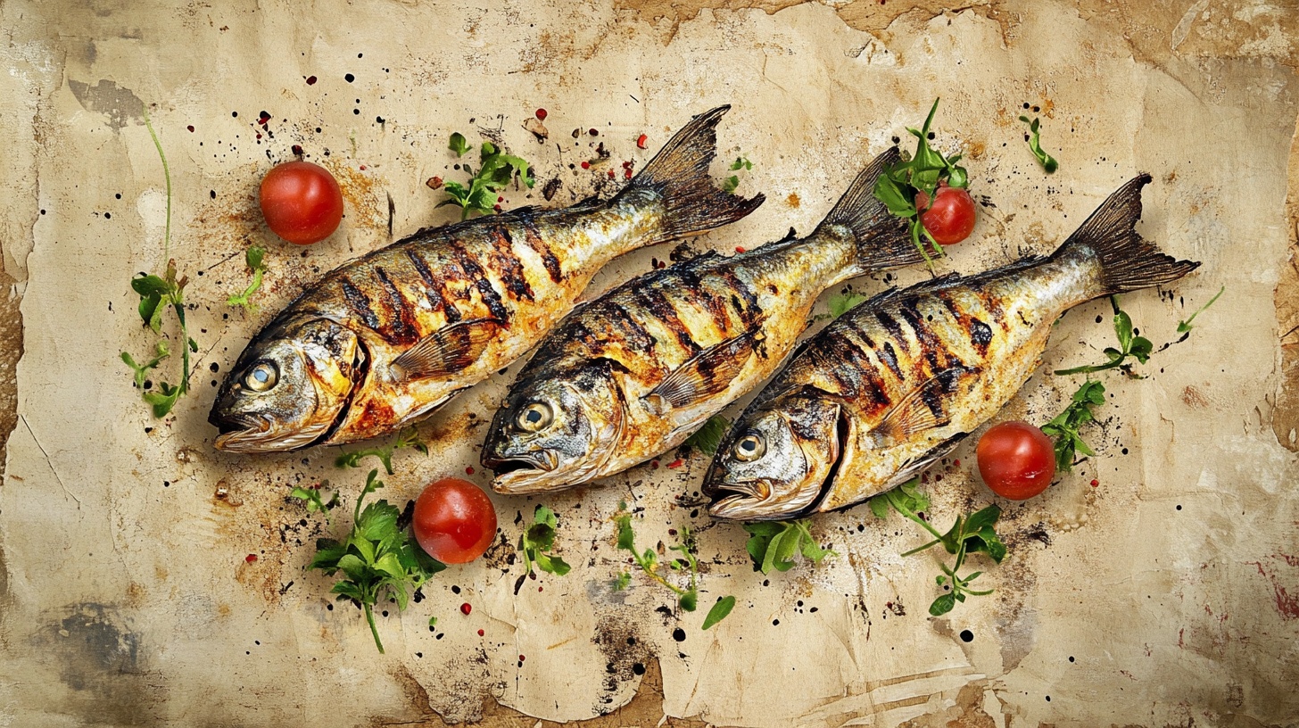 烤鲜鱼配番茄香草