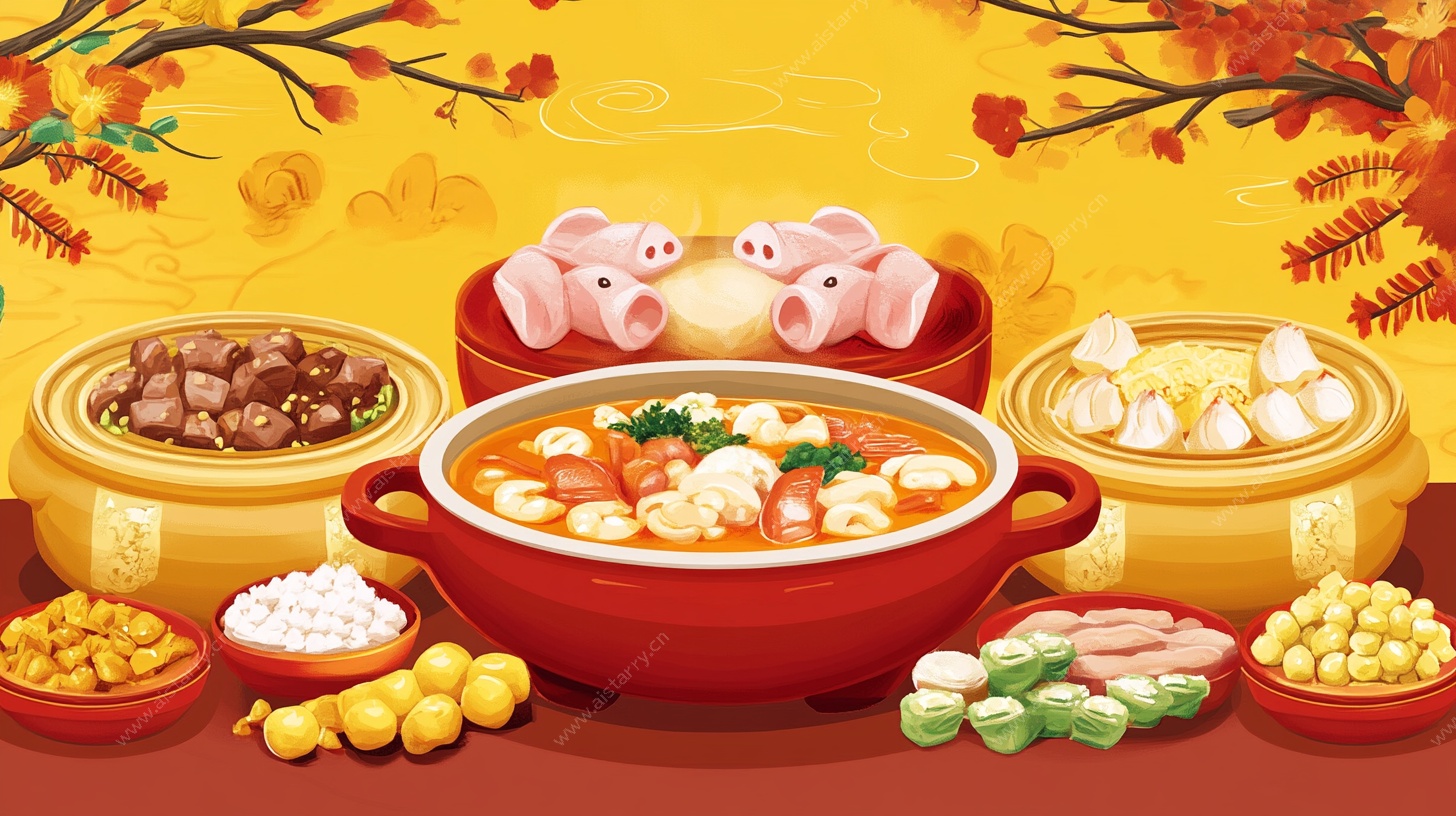新春团圆火锅美食图