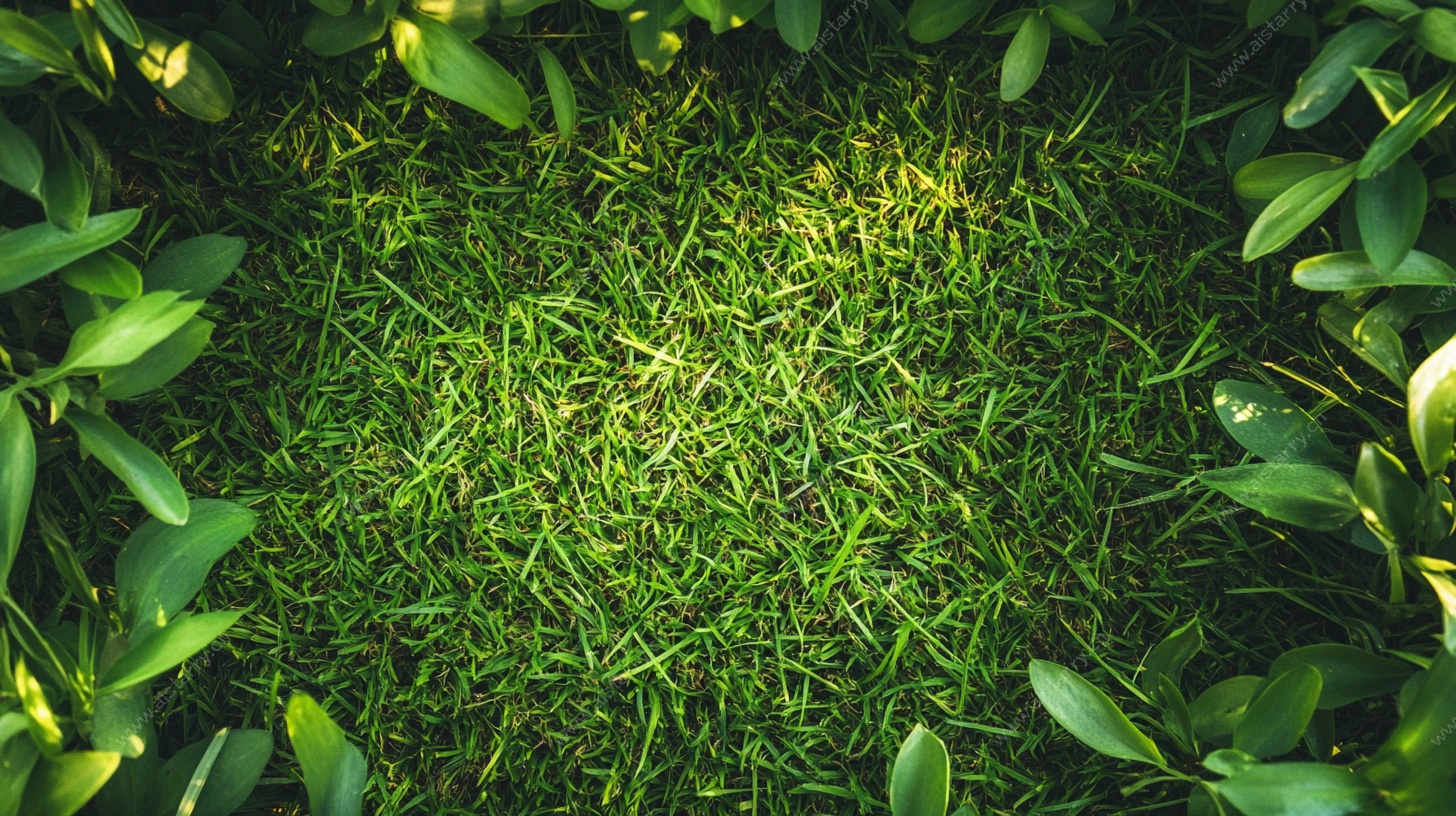 阳光照耀下的翠绿草地