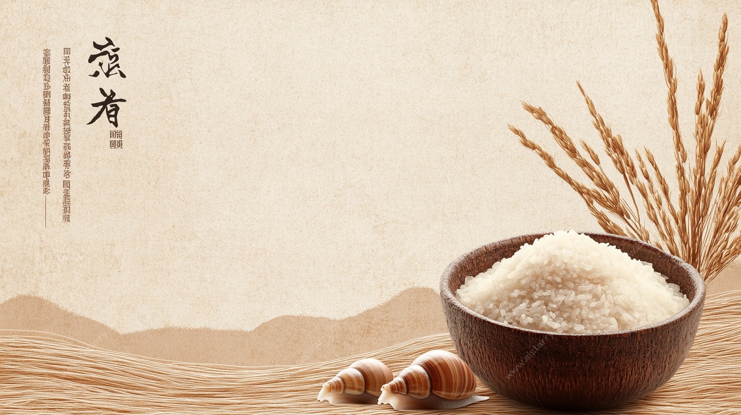 中式碗装大米与谷物图景