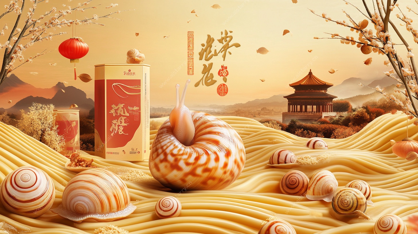 秋景黄酒与海螺古风画面