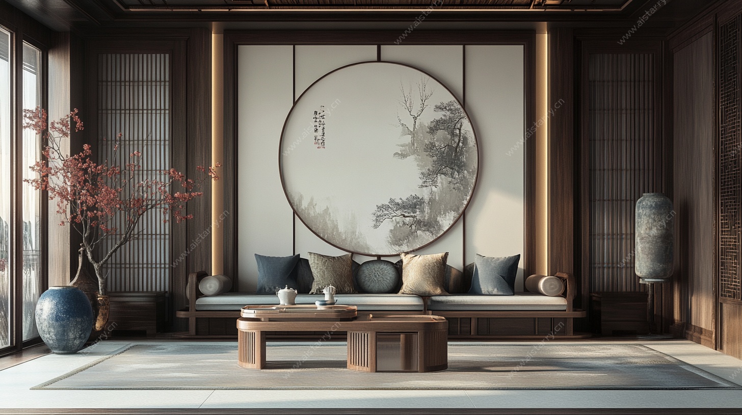中式典雅客厅室内场景