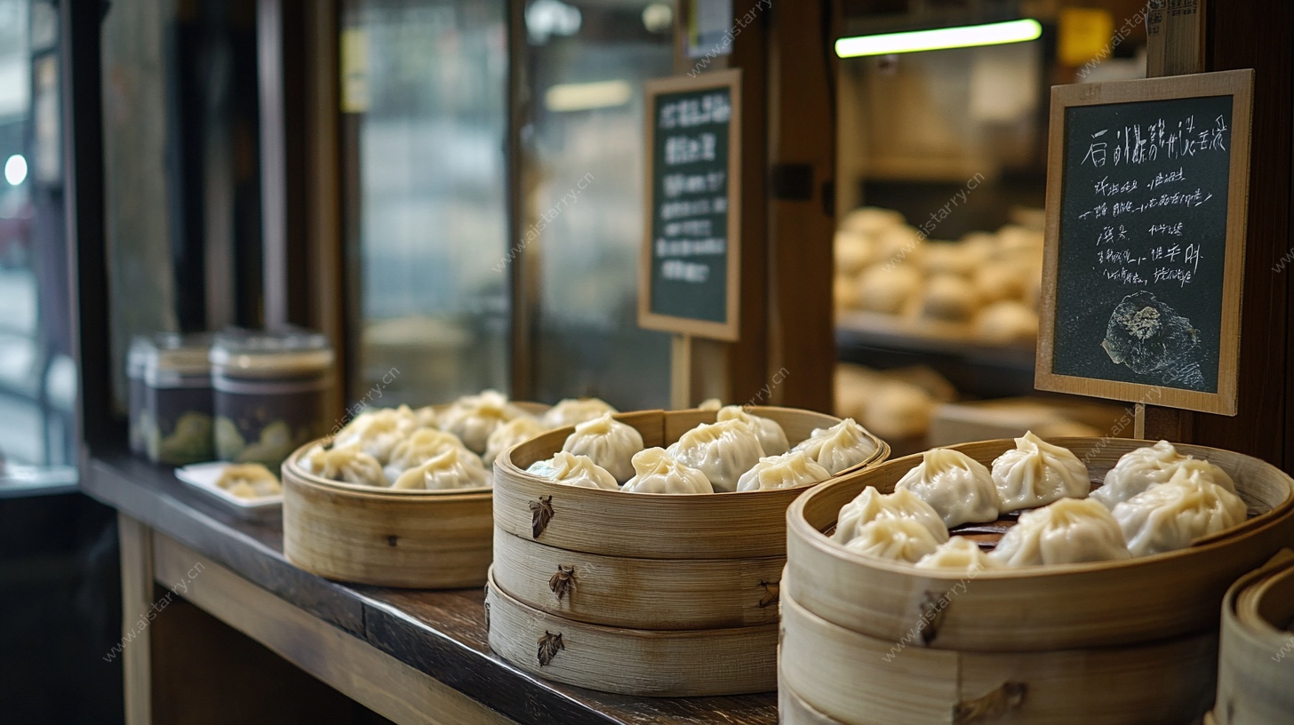 蒸笼里的美味中式包子