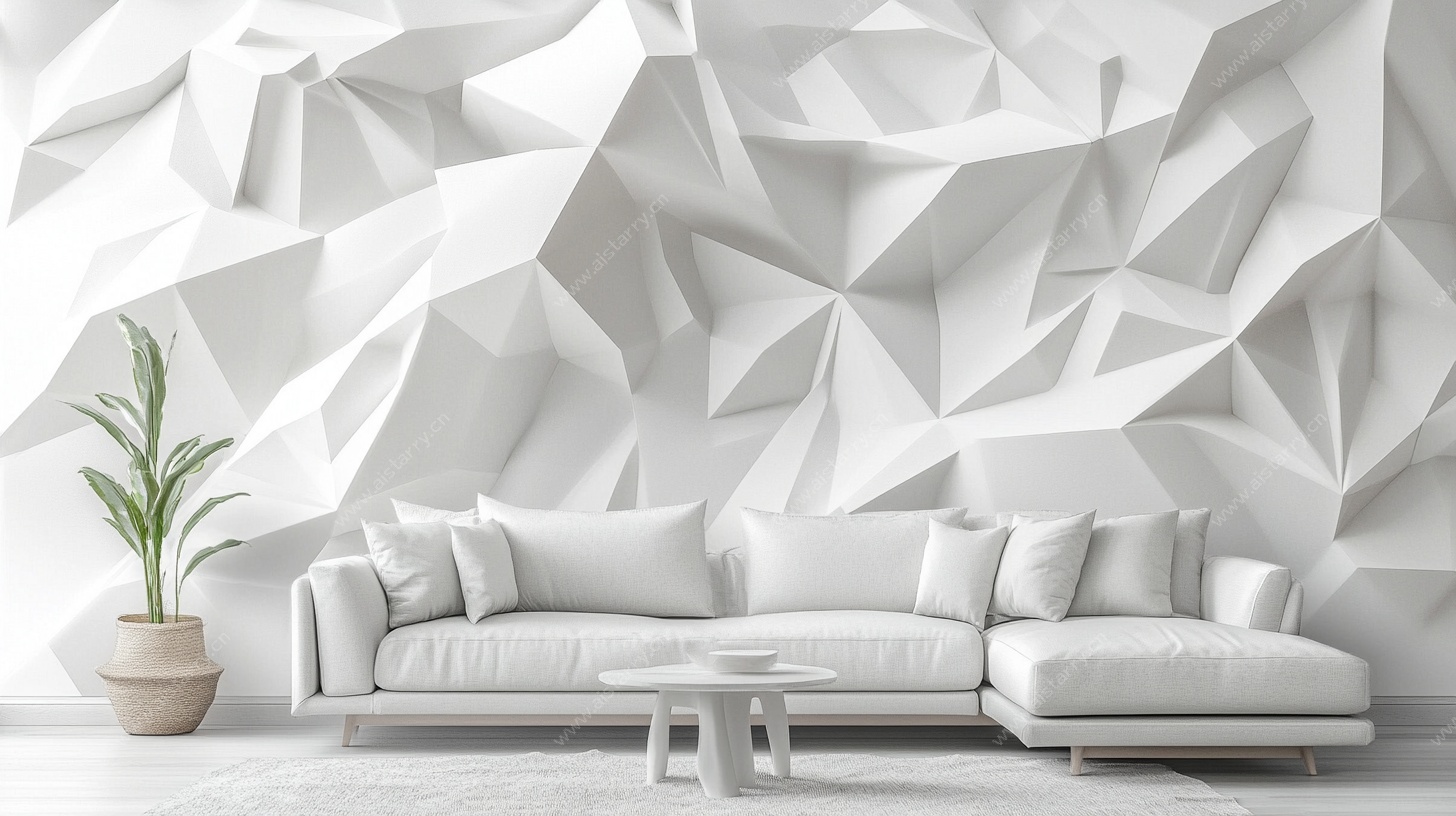 简约几何风客厅室内场景