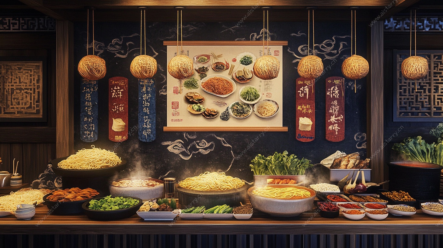 中式美食盛宴场景展示