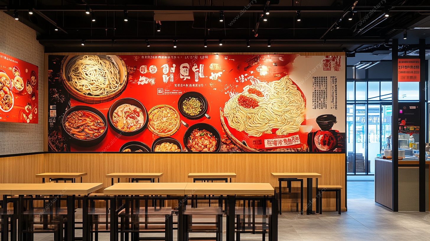 中式面馆店内装饰与布局