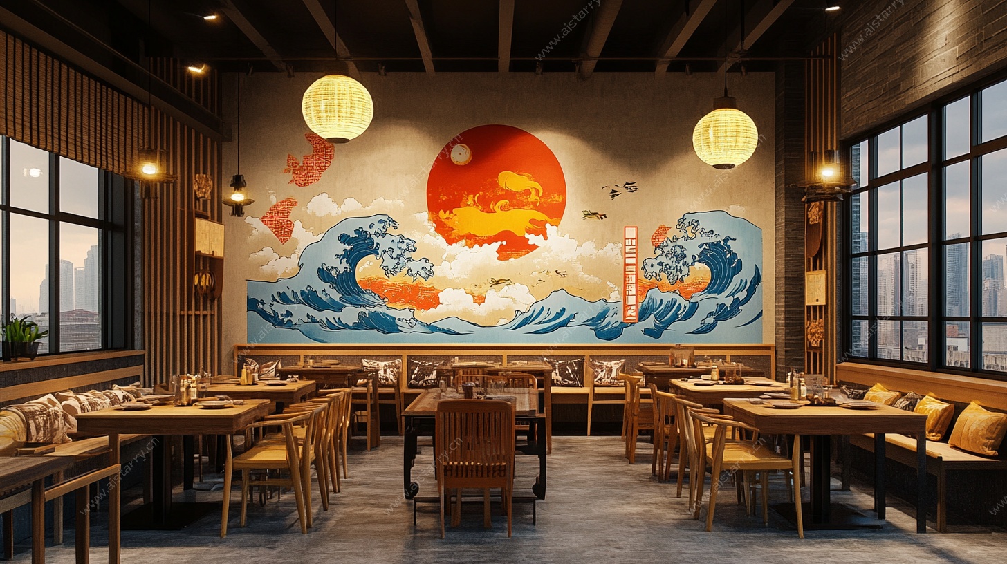 日式餐厅内景 和风装饰风格