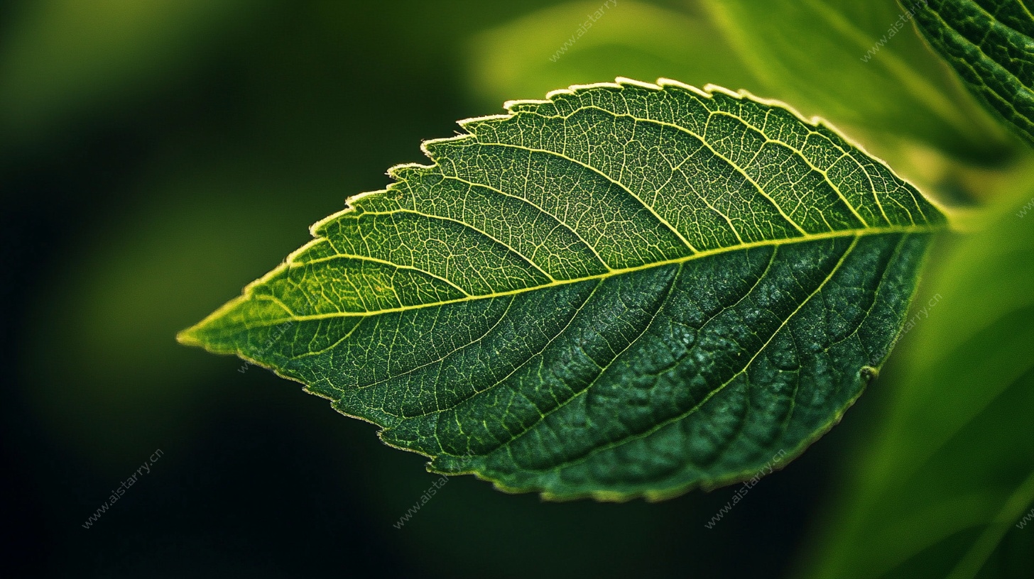 翠绿叶片特写