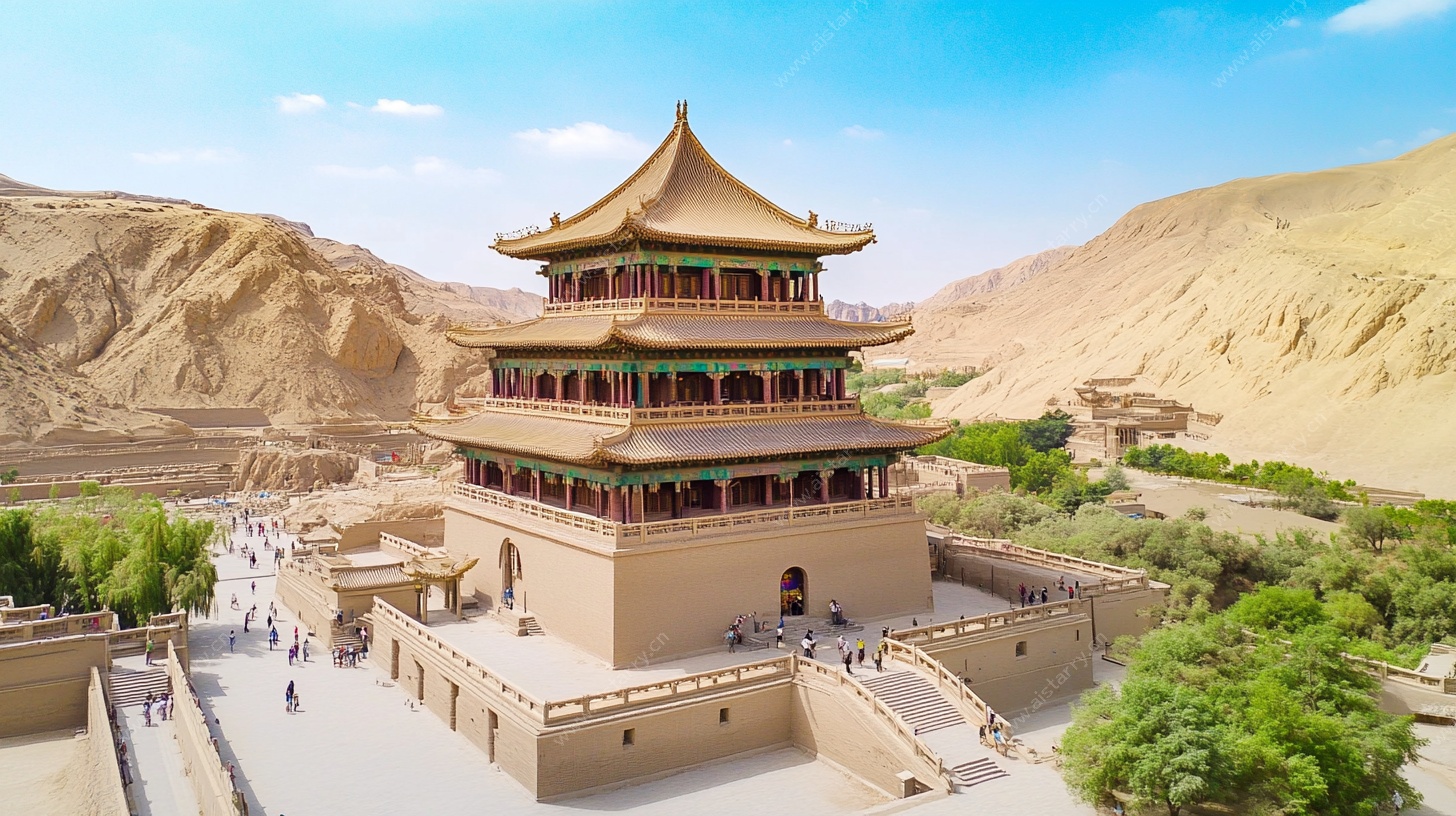 敦煌古建筑 沙漠中的楼阁