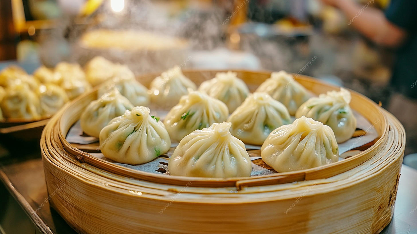蒸笼里的美味小笼包