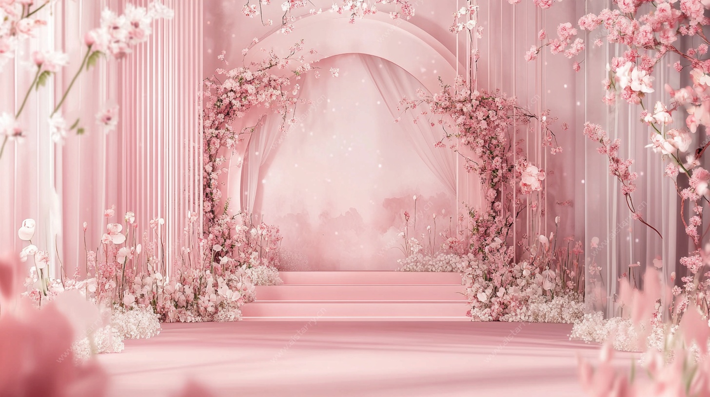 梦幻粉色浪漫婚礼场景