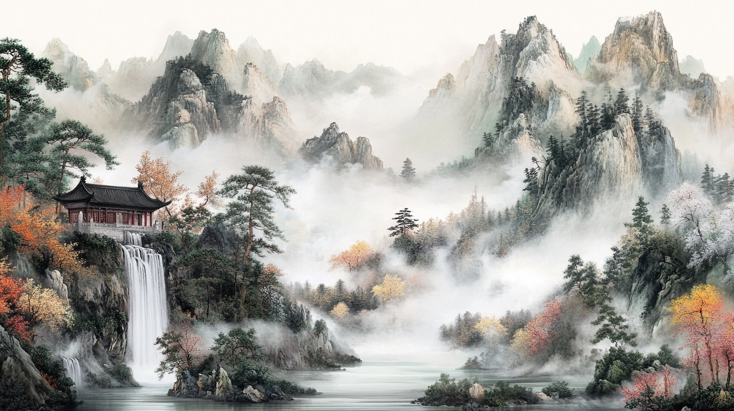 秋韵山水间的中式雅致景