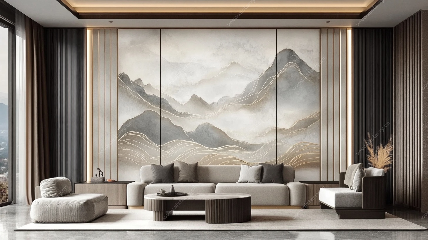 新中式山水客厅雅致空间