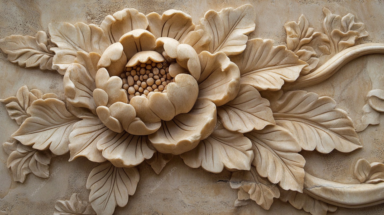 木雕牡丹花纹饰