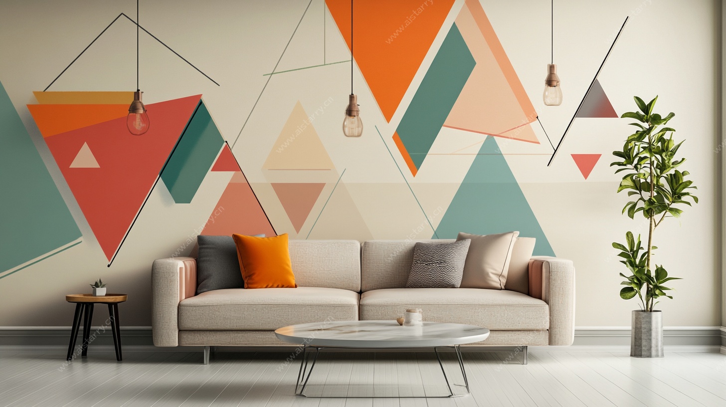 几何图案客厅装饰场景