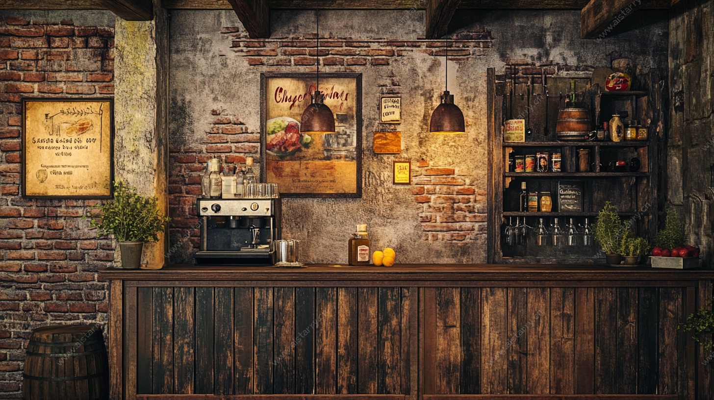 复古风吧台室内装饰场景